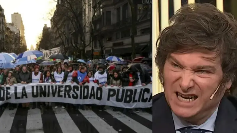 Javier Milei. Marcha universitaria