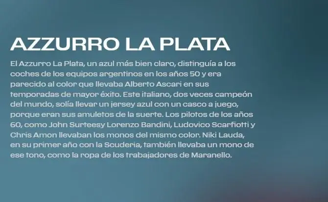Azzurro La Plata Fórmula 1 F1 Ferrari