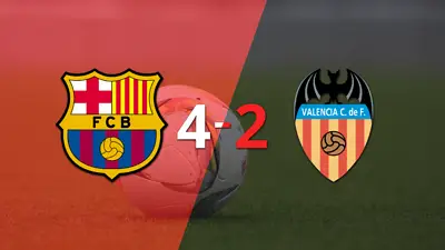 Barcelona logró sacar el triunfo ante Valencia con triplete de Robert Lewandowski Barcelona logró sacar el triunfo ante Valencia con triplete de Robert Lewandowski