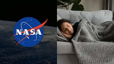 Logo de la NASA y una mujer durmiendo Logo de la NASA y una mujer durmiendo