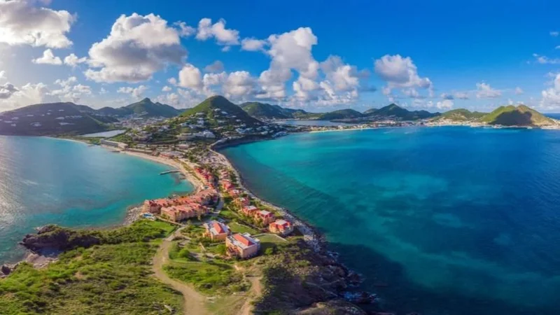 Vista aérea de la isla de San Martín