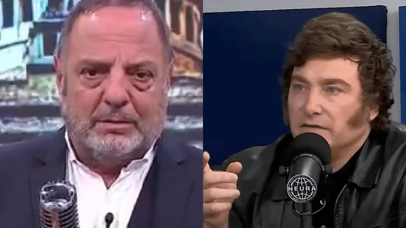 Baby Etchecopar y Javier Milei