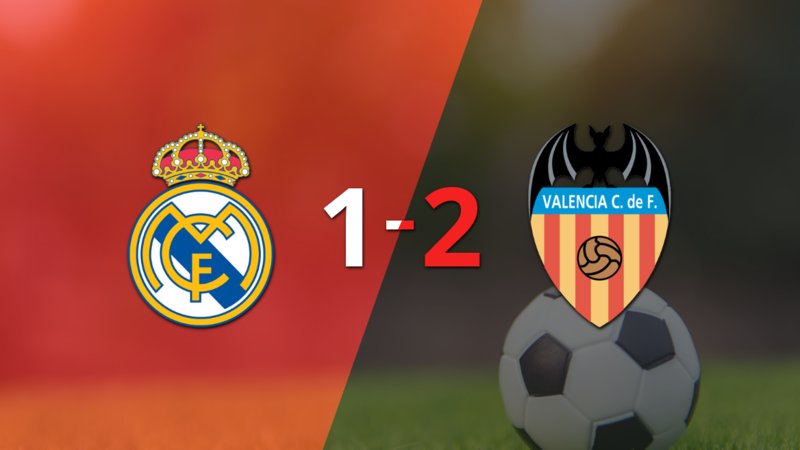 Real Madrid no logró superar la firmeza de Valencia y cayó 2 a 1 tras un gol agónico