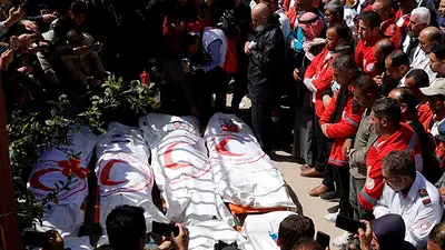 Ejército israelí dice que muerte de 15 cooperantes en Gaza fue causada por "sensación de amenaza" Ejército israelí dice que muerte de 15 cooperantes en Gaza fue causada por "sensación de amenaza"
