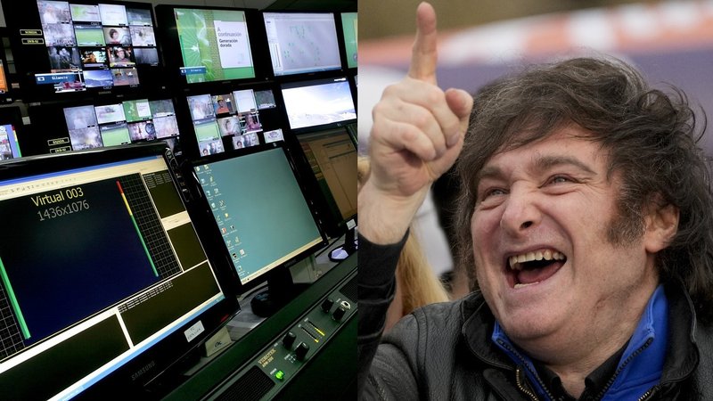 Canal de TV y Javier Milei