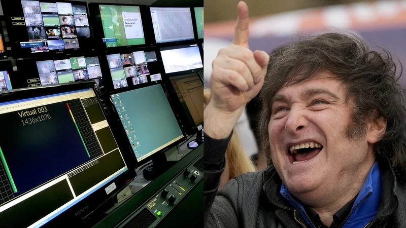Canal de TV y Javier Milei