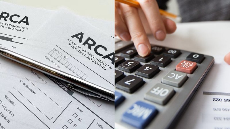 Logo de ARCA y calculadora