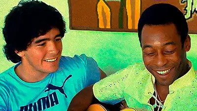 Diego Maradona y Pelé. Diego Maradona y Pelé.