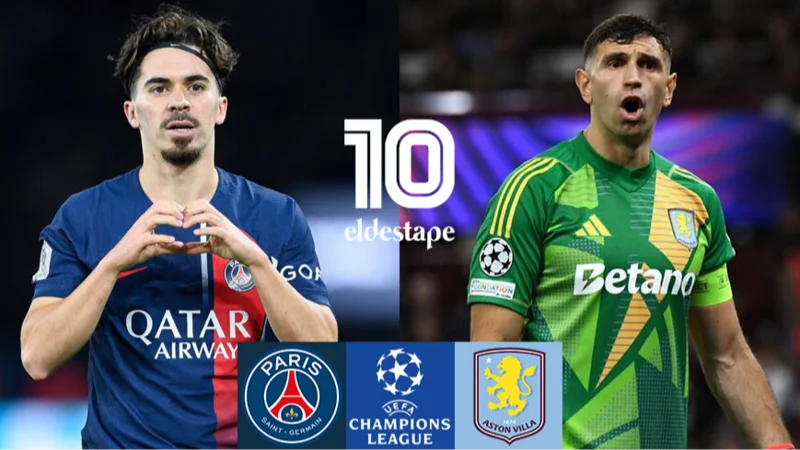 Aston Villa de Dibu Martínez vs. PSG por Champions League: hora, TV en vivo y streaming