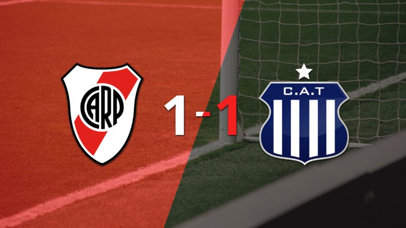River Plate empató 1-1 contra Talleres sobre el final del partido