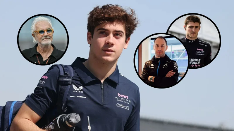 Flavio Briatore, Franco Colapinto, Oliver Oakes y Jack Doohan.