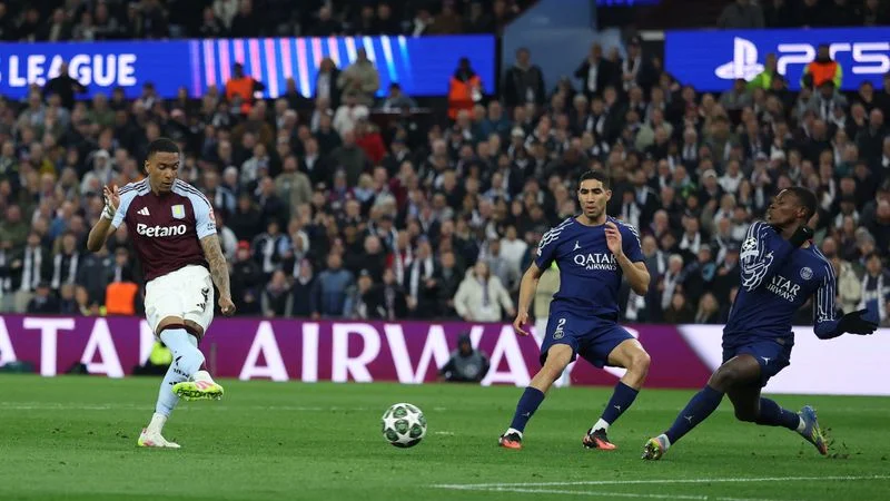 PSG cae 3-2 en visita a Aston Villa pero llega a semifinales de la Liga de Campeones