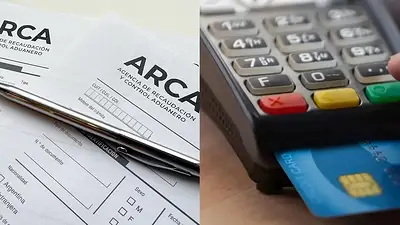 Logo de ARCA y un posnet Logo de ARCA y un posnet