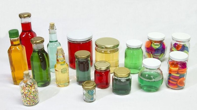 vidrio, cocina, frascos, 