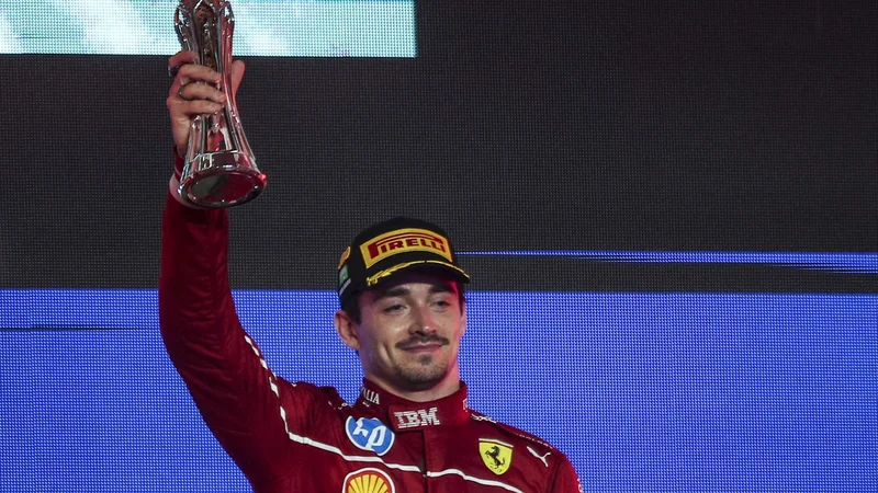 Charles Leclerc en el podio del GP de Arabia Saudita 2025.