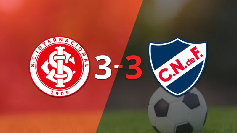 Fiesta de goles en el estadio el Beira-Rio, Internacional y Nacional igualaron 3 a 3