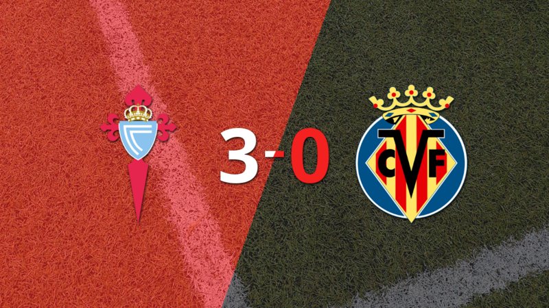 Celta liquidó con una goleada a Villarreal por 3 a 0
