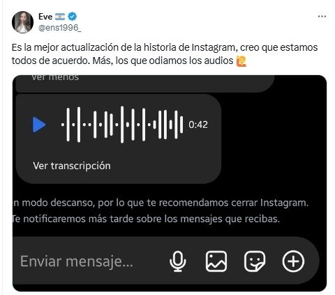 mensajes de voz, audios, instagram