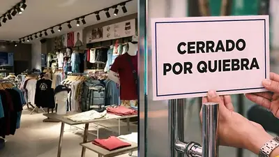 Local de ropa y cartel de quiebra Local de ropa y cartel de quiebra
