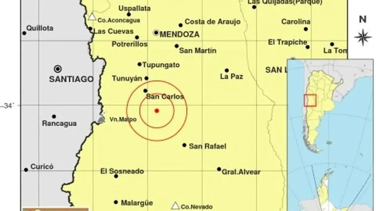 Fuerte sismo sacude Mendoza: alcanzó magnitud 5 en la escala de Richter