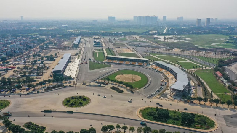 Circuito callejero de Hanói en su proceso de construcción.
