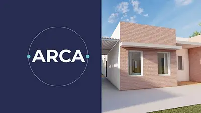 Logo de ARCA y una casa Logo de ARCA y una casa