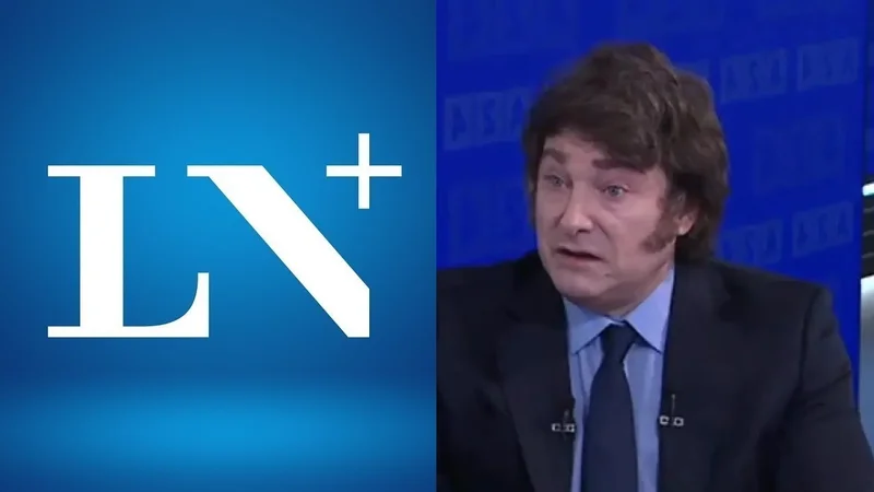 Logo de LN+ y Javier Milei