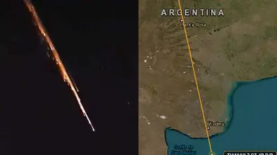 Lluvia de fuego en la Patagonia: restos de un cohete chino iluminaron el cielo de Río Negro Lluvia de fuego en la Patagonia: restos de un cohete chino iluminaron el cielo de Río Negro