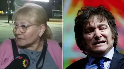 Mujer enojada con Milei Mujer enojada con Milei