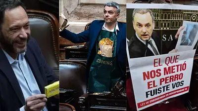 Pancartas, pochoclos y cánticos de deslomado: la recibida a Adorni en el Congreso Pancartas, pochoclos y cánticos de deslomado: la recibida a Adorni en el Congreso