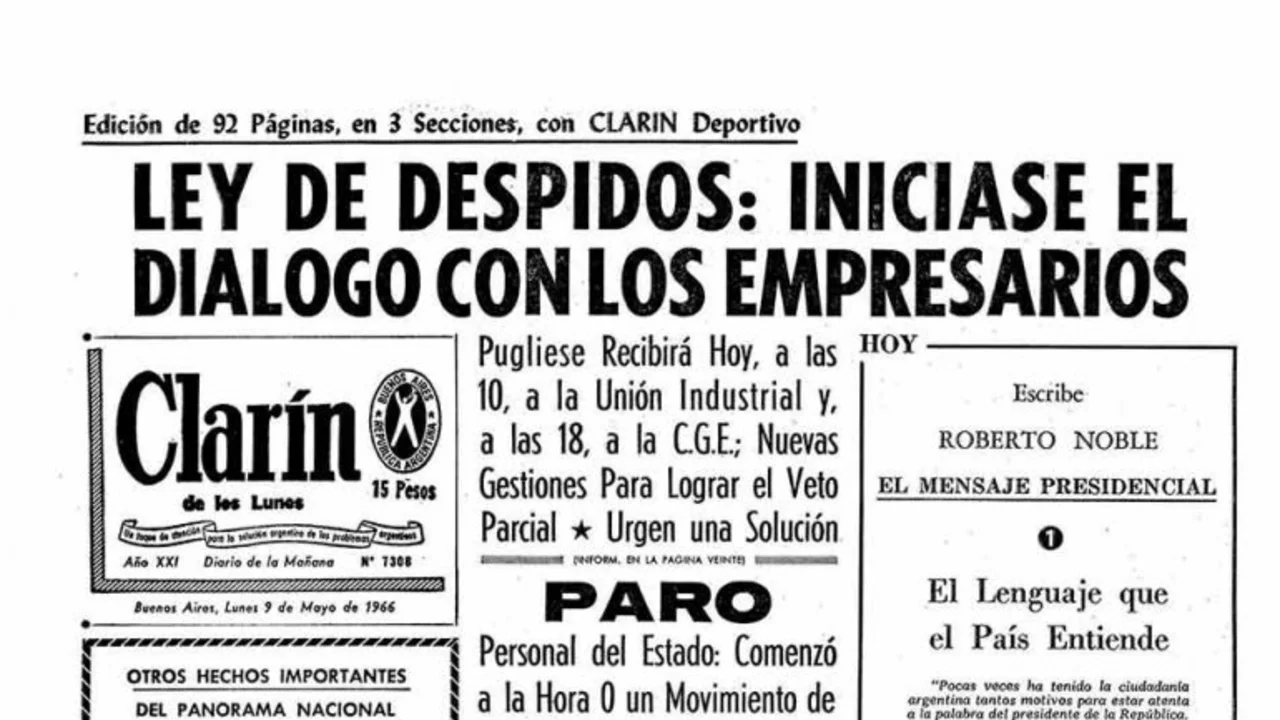 La tapa de Clarín que recuerda las consecuencias del veto de una ley antidespidos