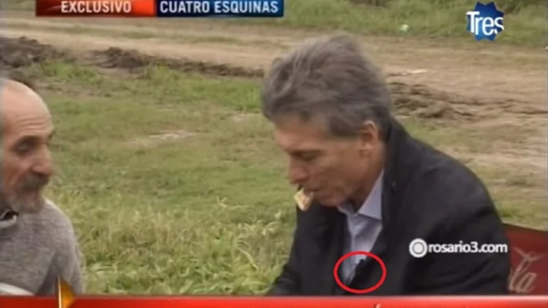 No tan espontáneo encuentro: ¿Macri con micrófono a la visita con el puestero?