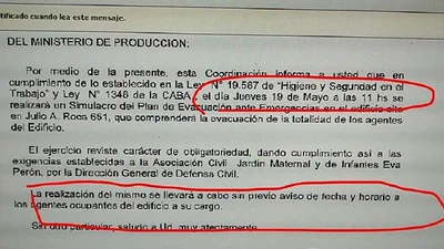 El grosero error de un ministerio al avisar sobre una evacuación El grosero error de un ministerio al avisar sobre una evacuación