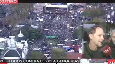 El contundente mensaje de Matías Martin durante la marcha contra el 2x1 El contundente mensaje de Matías Martin durante la marcha contra el 2x1