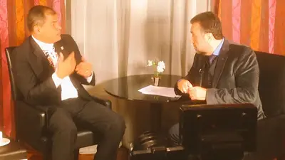 Correa con Roberto Navarro: "La oposición estaba dispuesta a nunca aceptar su derrota" Correa con Roberto Navarro: "La oposición estaba dispuesta a nunca aceptar su derrota"