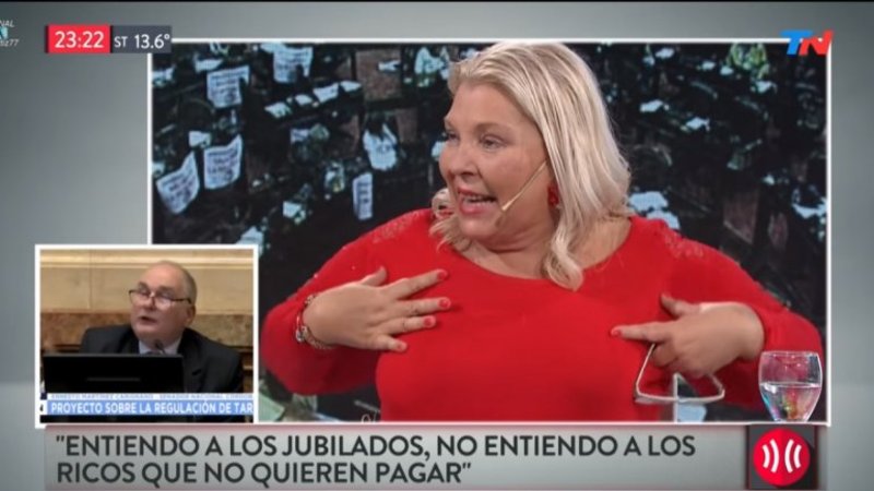 Carrió: "Yo pongo el aire acondicionado a 22 grados por la grasa que me cubre"