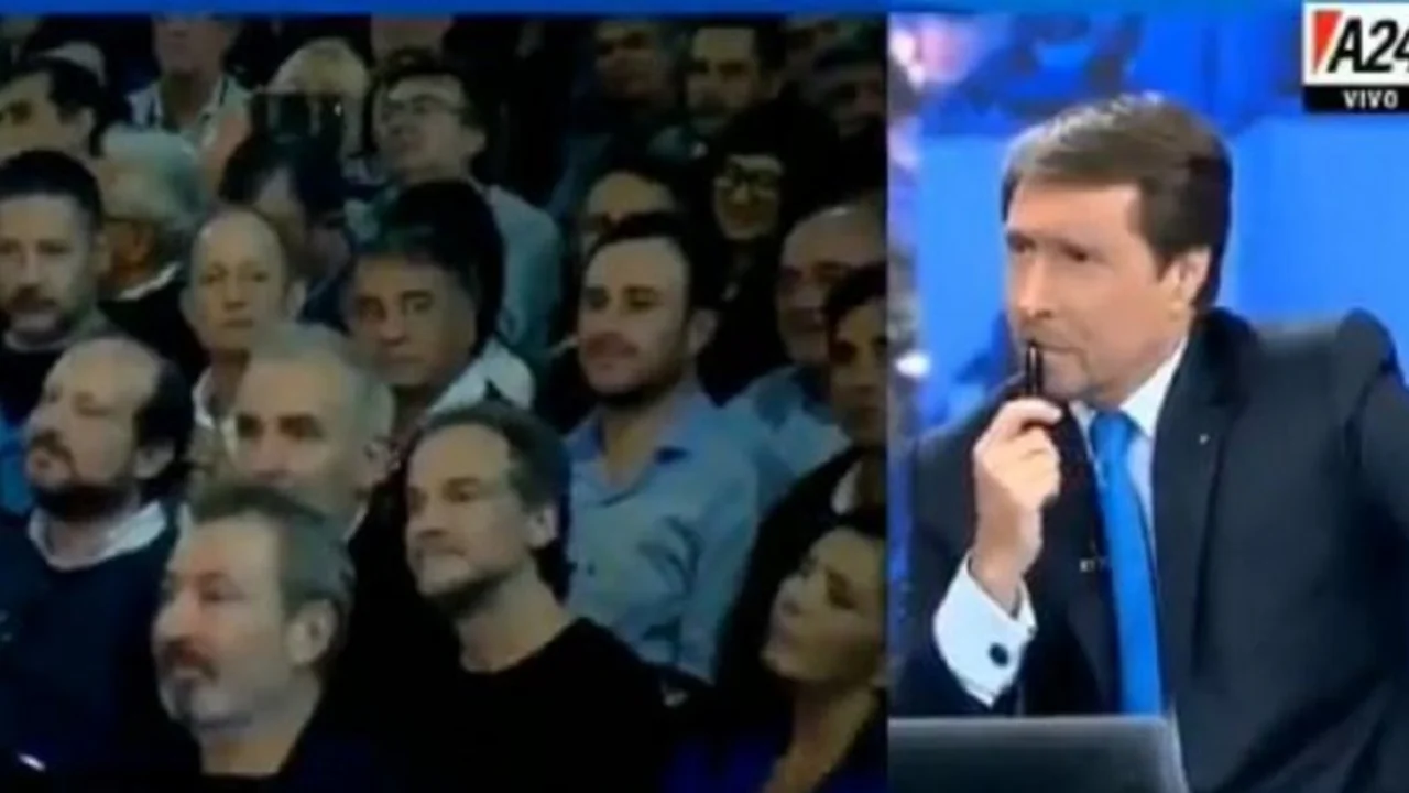 La reacción de Eduardo Feinmann al aire cuando vio a Daniel Vila en el acto de CFK