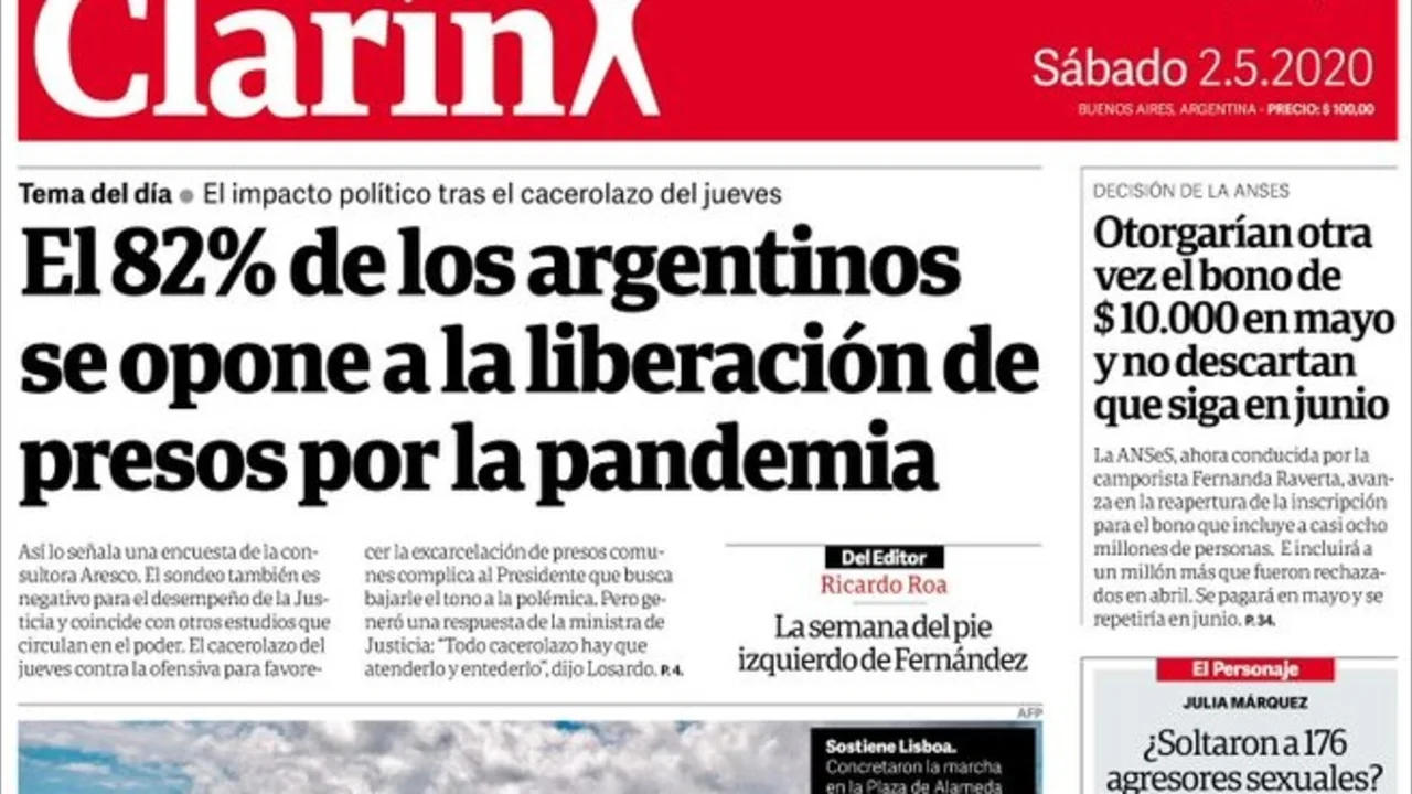 La indignante fake news en la tapa de Diario Clarín sobre la "liberación de violadores"