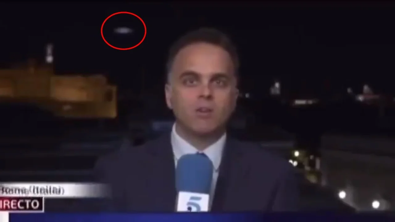 Afirman que ovni se cruzó en vivo en un móvil de televisión desde Roma