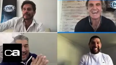 A pura carcajada: Oscar Ruggeri y Néstor Ortigoza se burlaron del 'Pollo' Vignolo al aire A pura carcajada: Oscar Ruggeri y Néstor Ortigoza se burlaron del 'Pollo' Vignolo al aire