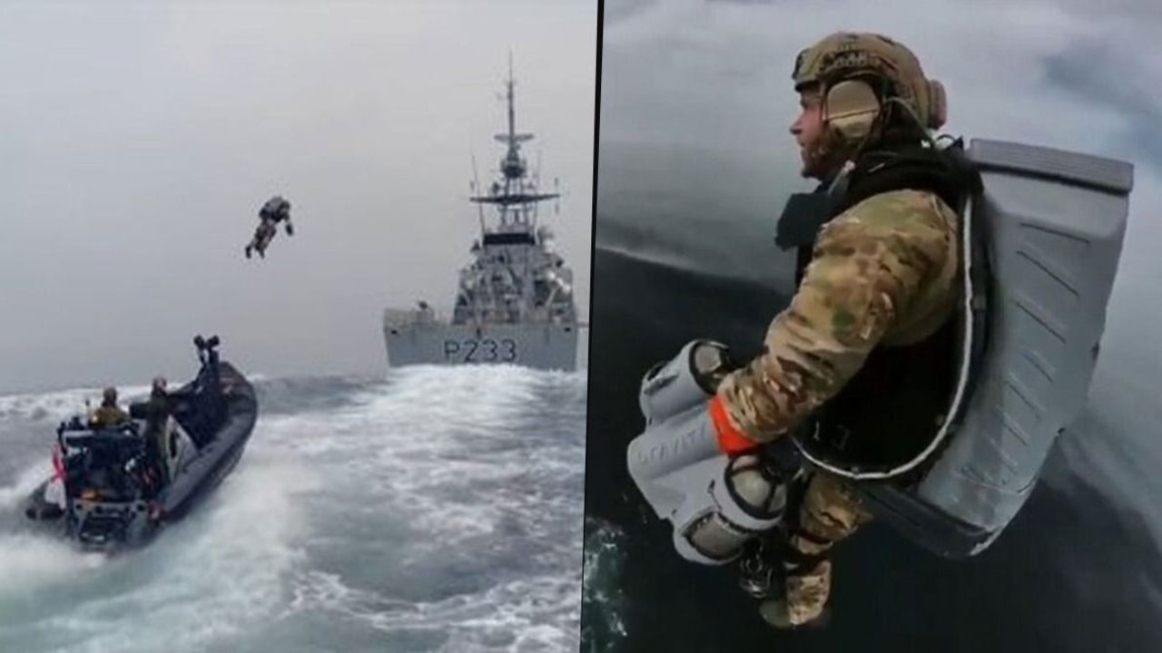 El jetpack de la marina de Reino Unido, con una mochila propulsora para volar como Iron Man
