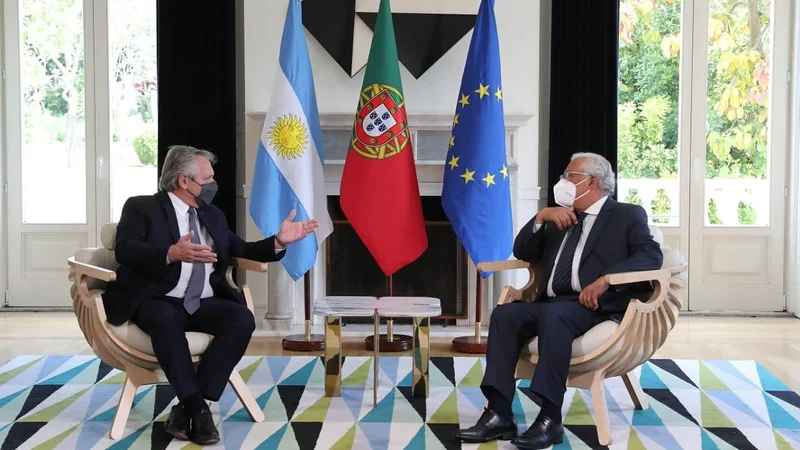 Alberto Fernández y el presidente de Portugal, Antonio Costa