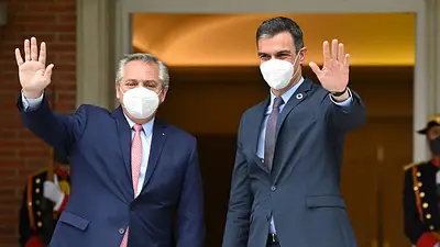 Alberto Fernández y Pedro Sánchez, presidente del gobierno español. Alberto Fernández y Pedro Sánchez, presidente del gobierno español.