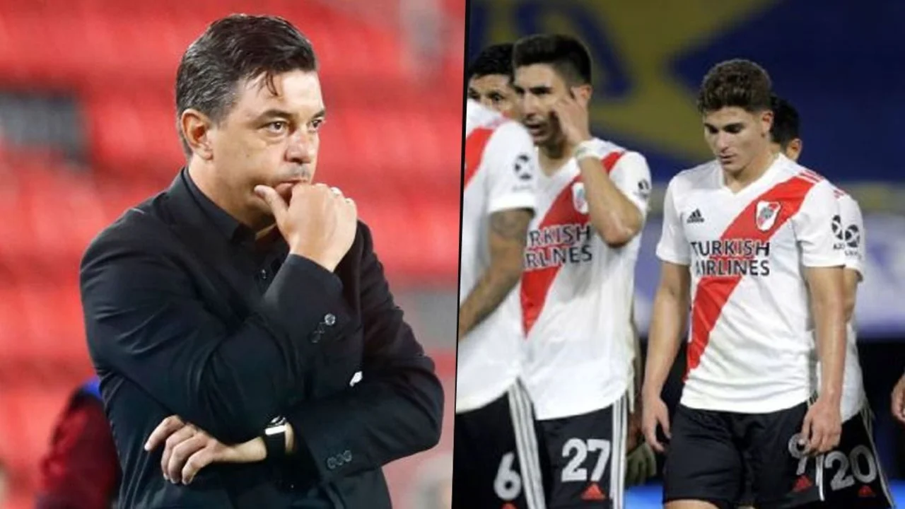 Gallardo y los jugadores de River habilitados vs. Independiente Santa Fe