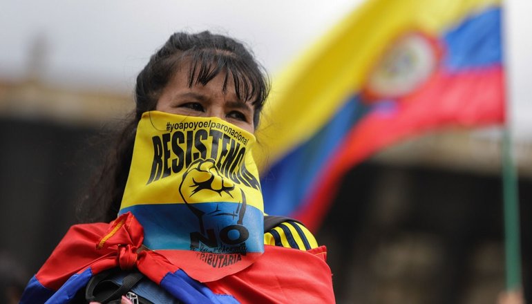 Protestas en Colombia. Crédito: Xinhua