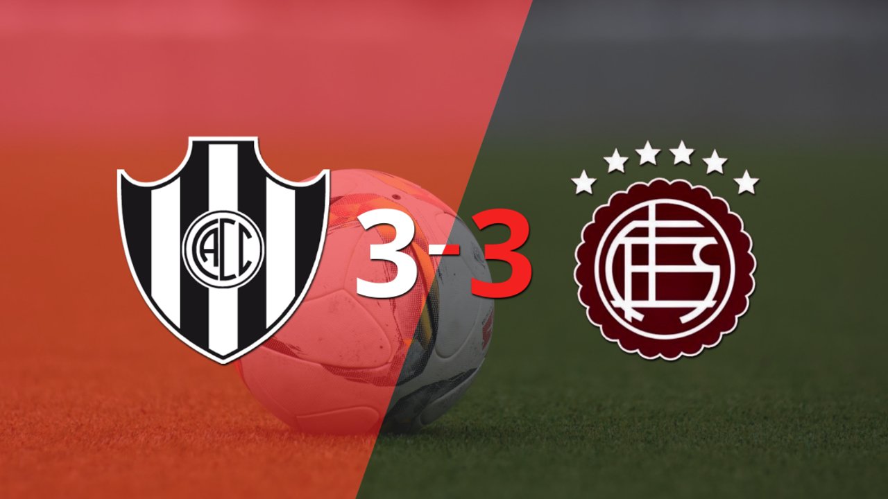 Lluvia de goles en el estadio Alfredo Terrera, Central Córdoba (SE) y Lanús rescataron 1 punto