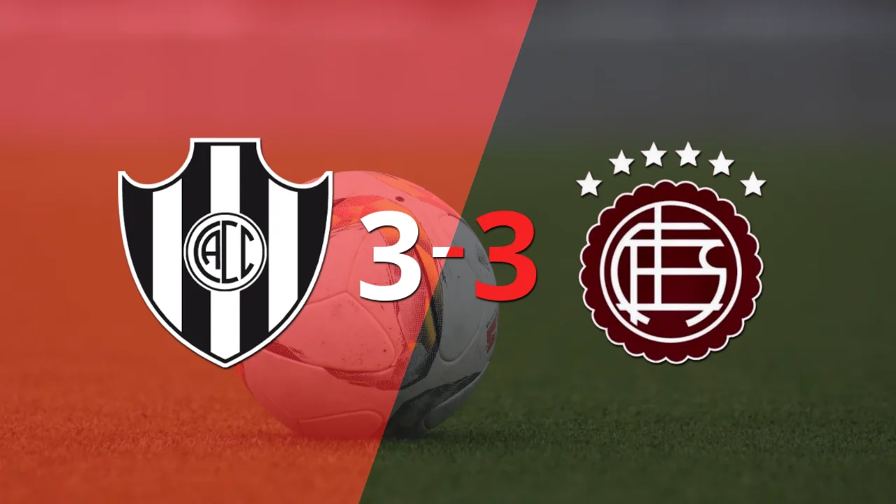 Lluvia de goles en el estadio Alfredo Terrera, Central Córdoba (SE) y Lanús rescataron 1 punto
