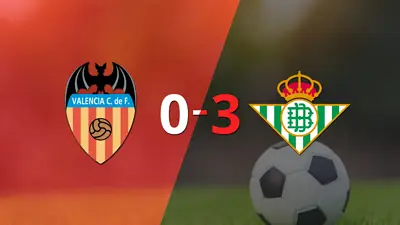 De visitante, Betis goleó a Valencia contundentemente 3 a 0 De visitante, Betis goleó a Valencia contundentemente 3 a 0