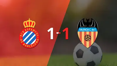 Empate a uno entre Espanyol y Valencia Empate a uno entre Espanyol y Valencia