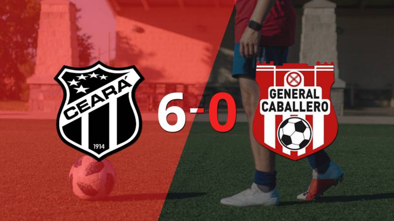 Ceará derrotó sin complicaciones a General Caballero JLM con doblete de Cléber